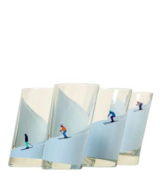 Sloping Ski Glasses, Set of 4