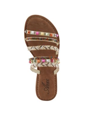 Women's Intoxicate Flaunting Multiple Straps Multicolored Studs Rhinestones