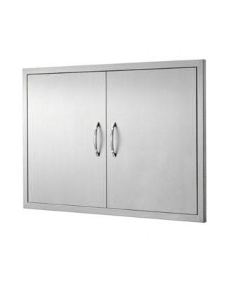 Double Stainless Steel BBQ Access Door 39W x 26H in for BBQ Island Grilling