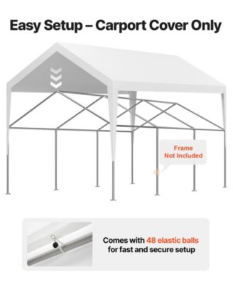12 x 20 ft Waterproof Carport Replacement Canopy Cover Car Shelter Tarp Frame Not Included