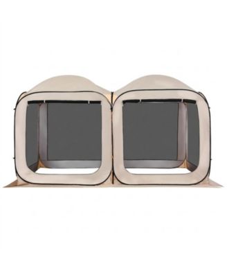 2-in-1 Pop Up Screen House Tent 12 x 6 ft for Garden and Patio Use