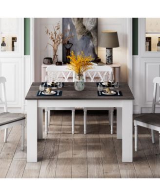 47 in Rectangular Kitchen Dining Table for 4 with Anti-Scratch Foot Pads