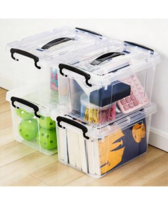 4 pack 6 qt Storage Latch Box Stackable Container with Lid