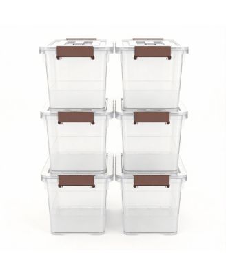 6-pack 7 Qt Stackable Latch Storage Box with Handle