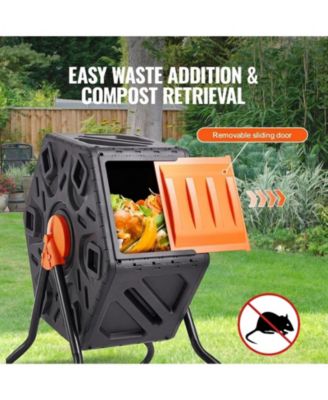 18.5-Gal Rotating Compost Tumbler Bin with Sliding Door and Steel Frame