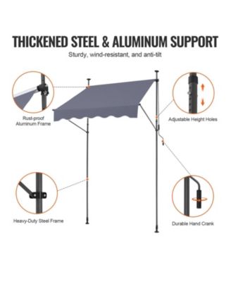 59 x 47in Retractable Patio Awning Sunshade Shelter for Patio and Balcony