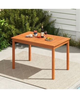 48 in Rectangular Wood Outdoor Dining Table for 4-6 People