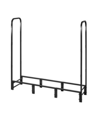 4 ft Firewood Rack with Waterproof Cover Outdoor Log Holder 400lb Max Capacity