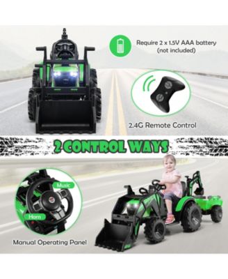 3 in 1 Ride On Excavator Toy with Shovel Bucket and Music