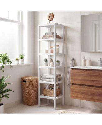 6-Tier Modular Plastic Storage Shelves for Living Room, Kitchen and Bathroom