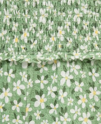 baby Girls' Green Daisy knit Romper and Headband, 2-Piece Set