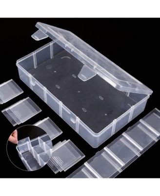 3 pack 15-Grid Plastic Organizer Box with Dividers for Crafts