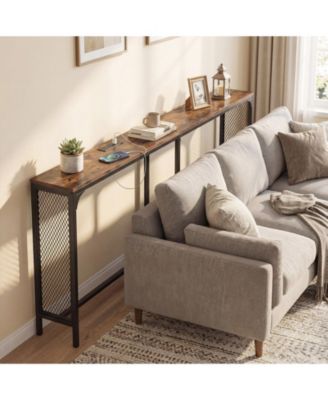 71-Inch Narrow Console Table with Power Outlet