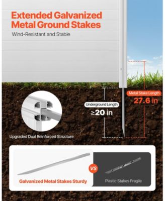 4 Panel Outdoor Privacy Screen 50 x 50 in Vinyl Fence for Trash Can and A C