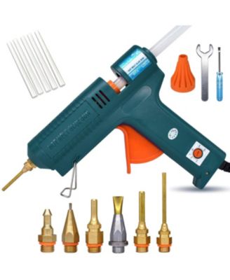 Hot Glue Gun 150W 6 Copper Nozzles Temperature Adjustable Craft Repair Tool Professional DIY Thermo 5pcs Viscous Sticks