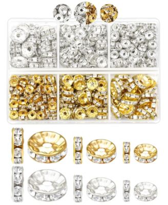 300pcs Rondelle Spacer Beads Rhinestone Beaded Pens Bracelets Necklaces Craft