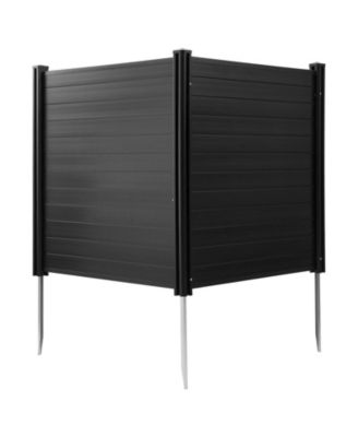 2 Panel Outdoor Privacy Screen 48 x 48 in Vinyl Fence for Pool Equipment