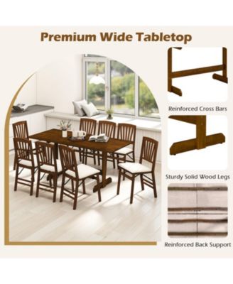 71 in Farmhouse Rectangular Dining Table for 6-8 with Rubber Wood Legs