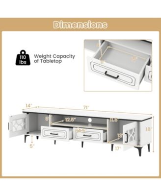 Farmhouse TV Stand for TVs up to 80 Inch with 2 Drawers