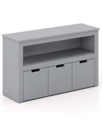 3-Drawer Kids Storage Cabinet with Wheels and Convertible Cube Shelf