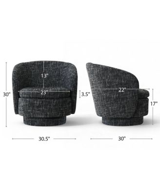 30.5 Modern Swivel Barrel Accent Chair, Upholstered Armchair, 1 Pc