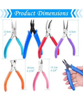 Jewelry Making Tools Set 6pc Round Nose Pliers Wire Cutters Crimper End Nippers Beading Craft Kit