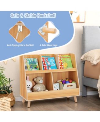 5-Cube Kids Bookshelf and Toy Organizer with Anti-Tipping Kits