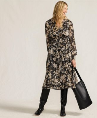 Women's Lurex Shadow Stripe Midi Dress