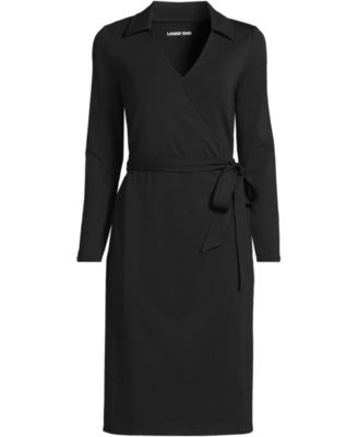 Plus Size Cotton Modal Collared Wrap Dress