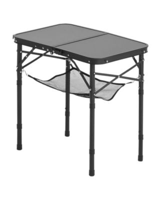 Folding Camping Table Adjustable Height Portable Aluminum MDF Table