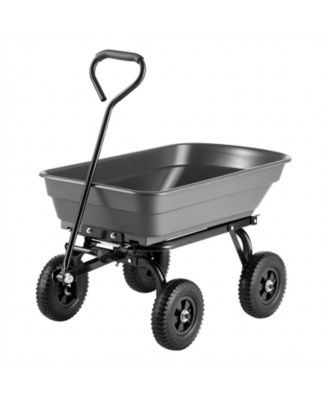 600 lbs Poly Dump Cart Wagon with 90 Quick-Dump and 180 Swivel Wheels