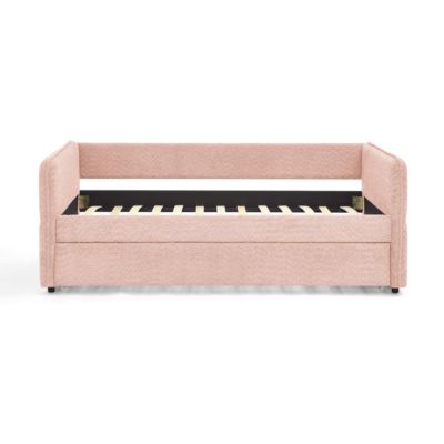 Boucle Daybed w/ Twin Trundle Sofa Bed