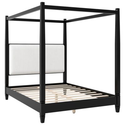 Canopy Platform Bed w/Upholstered Headboard