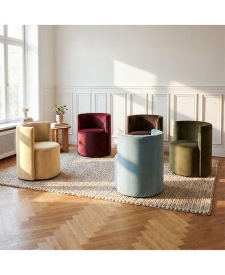 Velvet Swivel Barrel Accent Chair 360degree(s) Rotating Tub Chair, 1 Piece