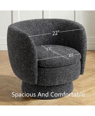 31 Tweed Swivel Barrel Accent Chair, Upholstered Armchair, 1 Pc