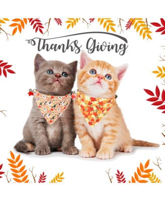 Cat Collars Breakaway With Removable Bandana Adjustable Bunny Pattern Cat Kitten Collars