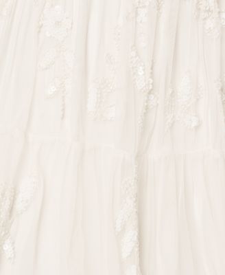 Women's V-Neck Beaded Mesh Dress