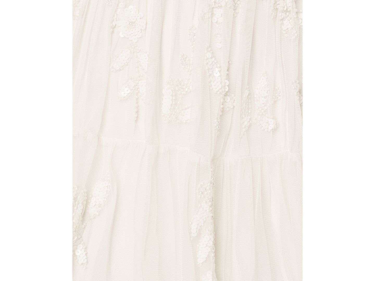 Женское платье Adrianna Papell V-Neck Beaded Mesh, цвет: Слоновая кость — фото 5