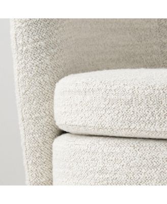 30.5" Swivel Tub Accent Chair, Woven Fabric Barrel Armchair, 1 Pc