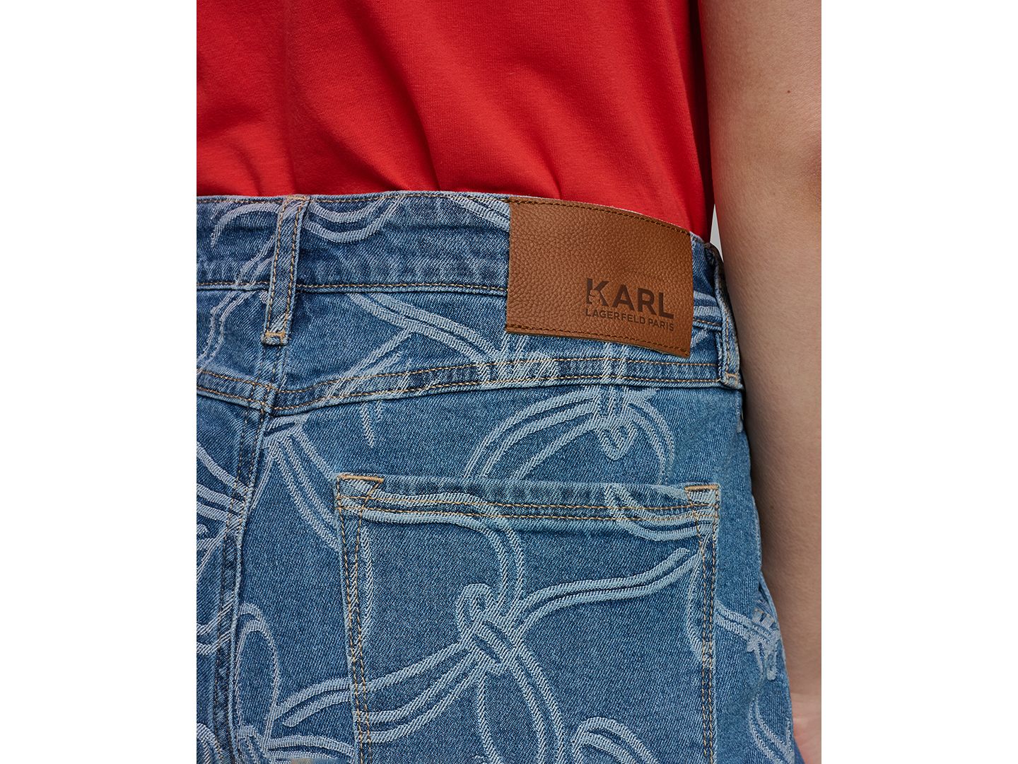 Женские джинсы KARL LAGERFELD PARIS Petite Mid-Rise Ankle, цвет: Средний индиго — фото 4