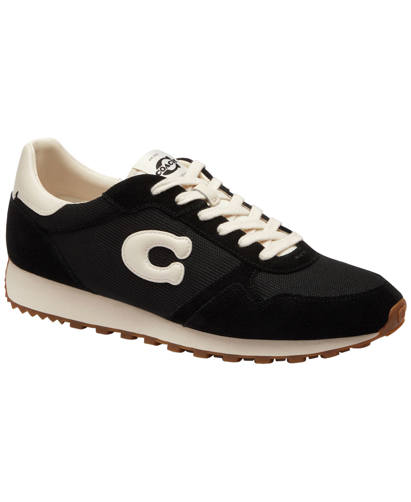 Мужские кроссовки COACH Essential Lace-Up Runner, цвет: Чёрный / Меловой — фото 1