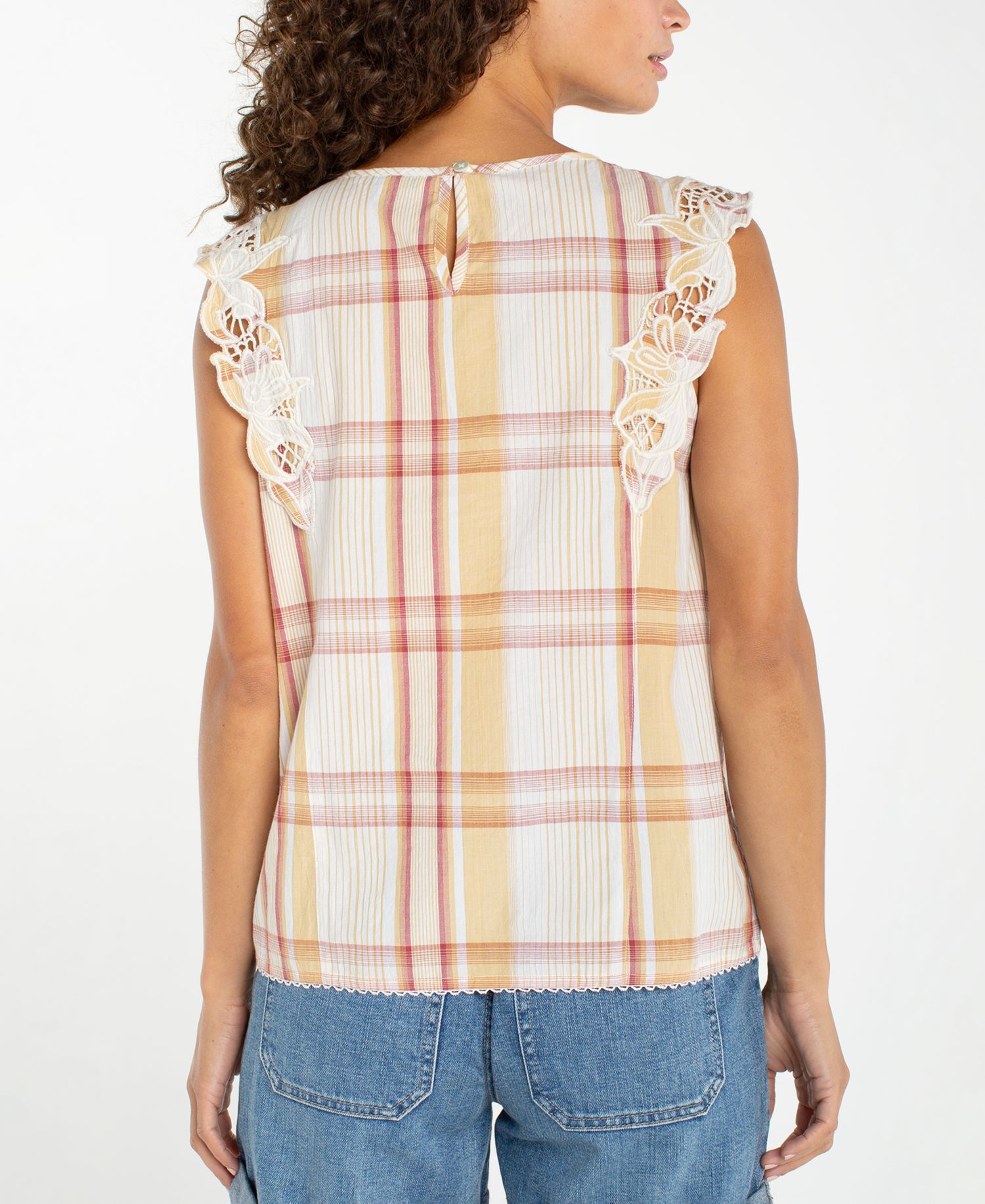 Women's Plaid Crewneck Top