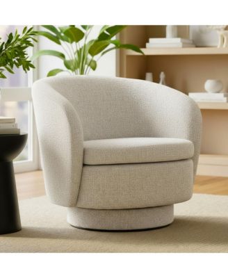 30.5" Swivel Barrel Accent Chair, Round Upholstered Armchair, 1 Pc