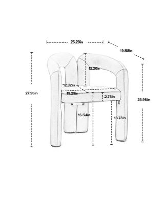 Velvet Upholstered Barrel Accent Chairs Set of 2, Curved Backrest Side Chairs with Elephant Feet for Living Room