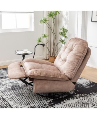 Swivel Rocking Recliner Chair, Single Lounge Chair with Phone Holder, Comfortable Relaxing Chair for Living Room and Office