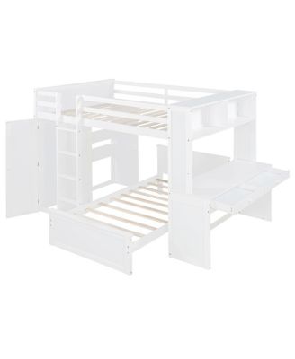 Loft Bed w/Twin Bed, Shelves, Desk, Wardrobe