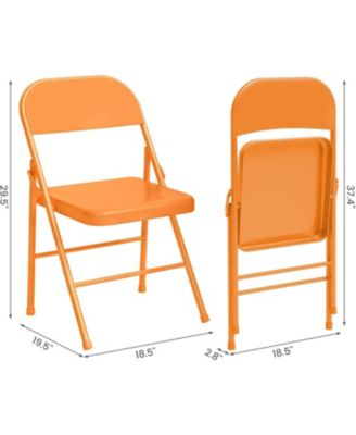 8-Pack All-Steel Folding Chairs with Backrest, Heavy Duty Metal, 350 lb Capacity, Portable for Indoor/Outdoor