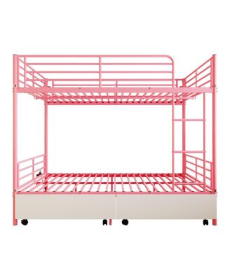 Metal Bunk Bed w/USB, Split, Storage, Guardrail