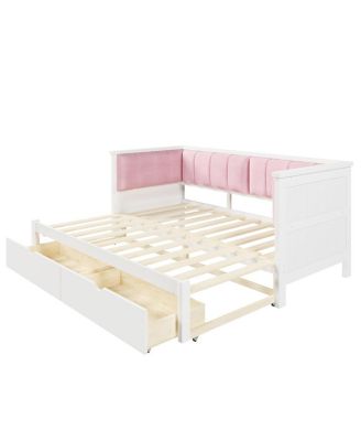 Twin XL to King Daybed w/ Storage and Upholstered Backrest