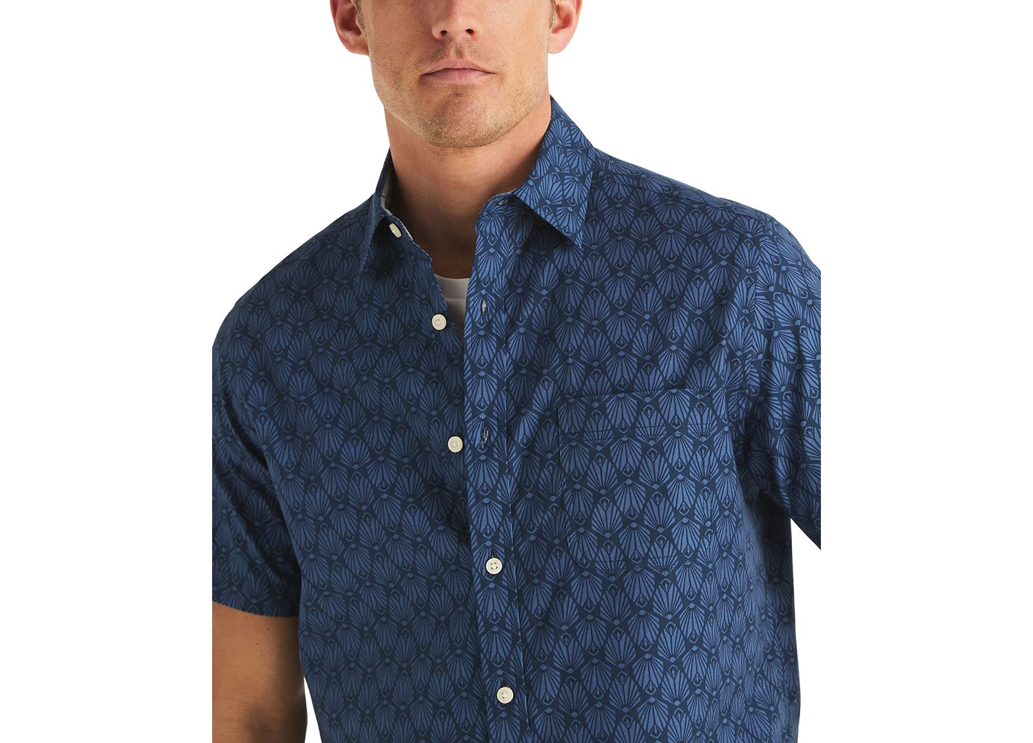 Men's Short-Sleeve Shell Print Shirt
